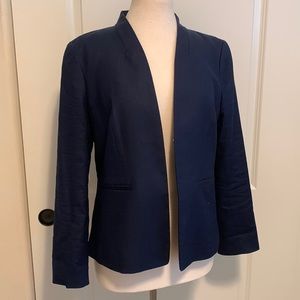 J Crew 14 Navy Linen Blazer Jacket